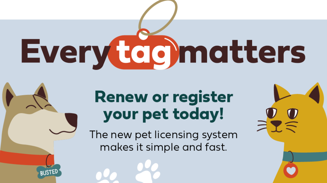 Every tag matters. Renew or register your pet today. 
