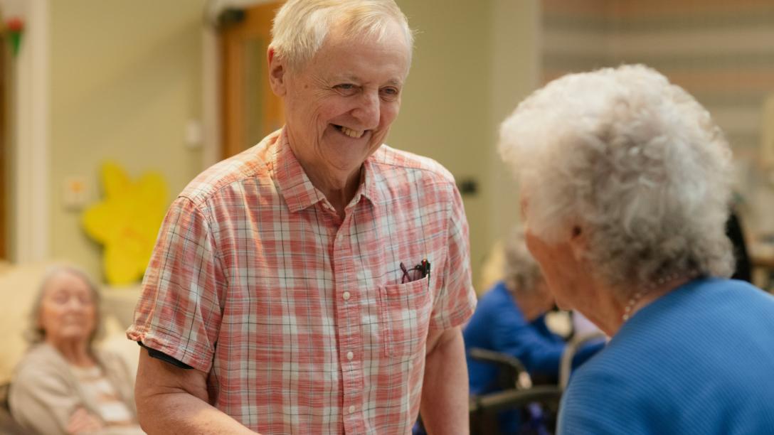 an older adult smiling
