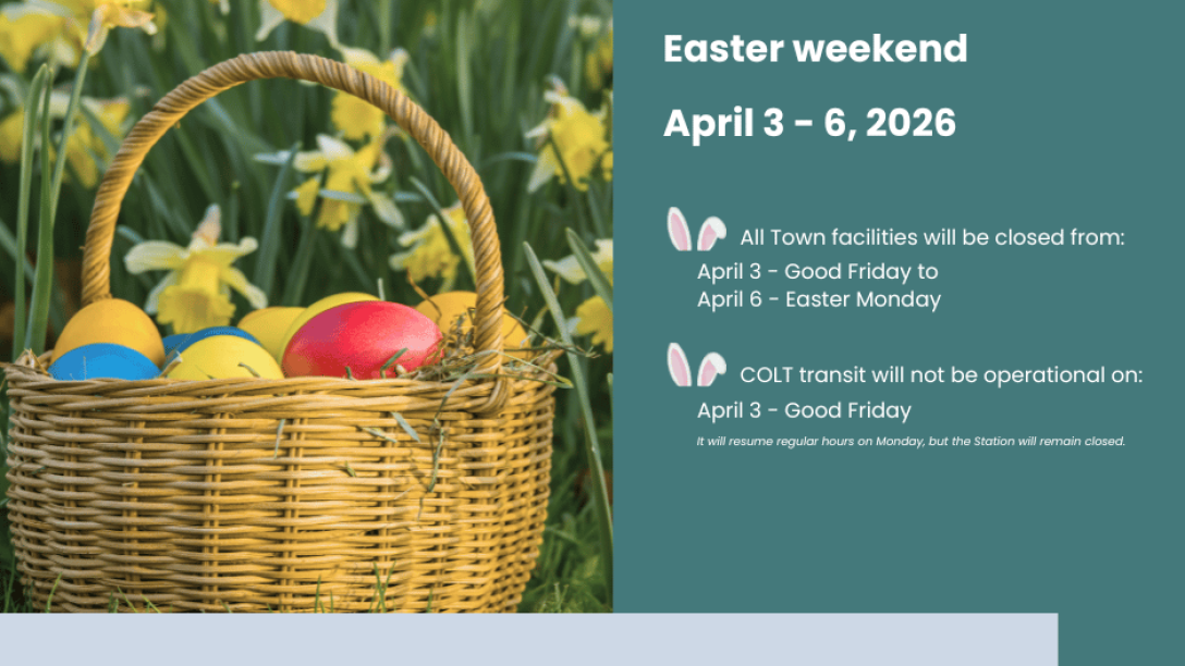 information on the Town of Cochrane's facility hours over Easter weekend