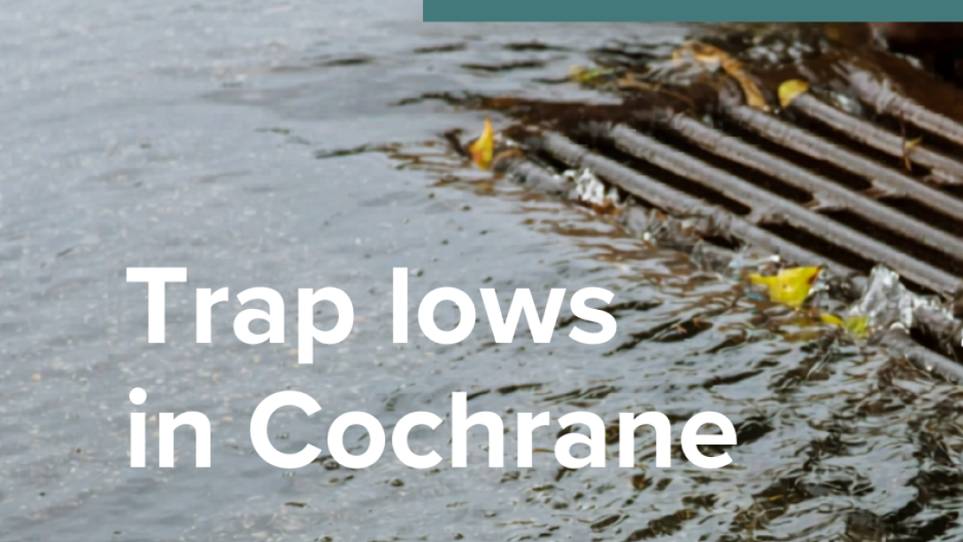 trap lows in cochrane - water pooling in gutter