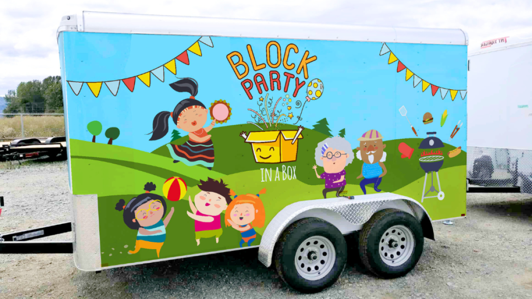 the Town of Cochrane block party trailer