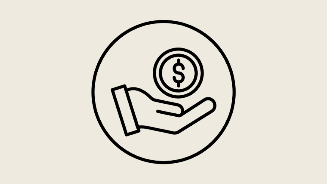 an icon of a hand with a dollar