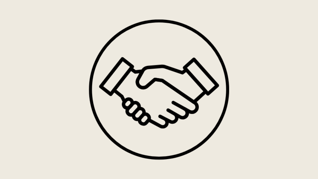 A handshake icon