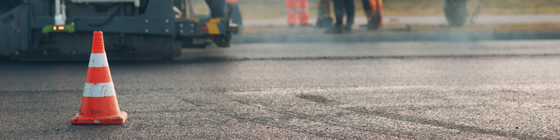 A construction pylon on a road