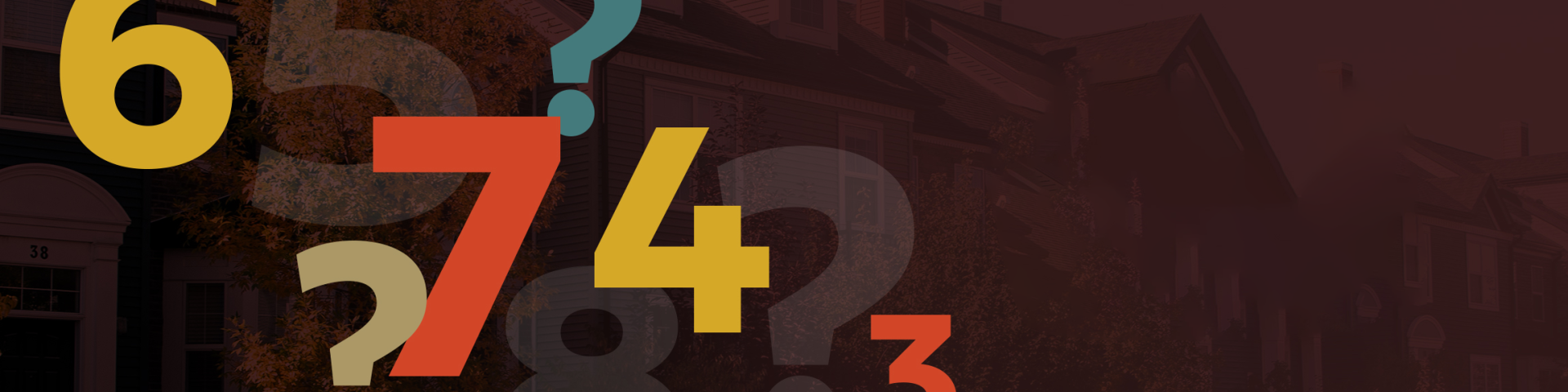 Brown background with colourful numbers