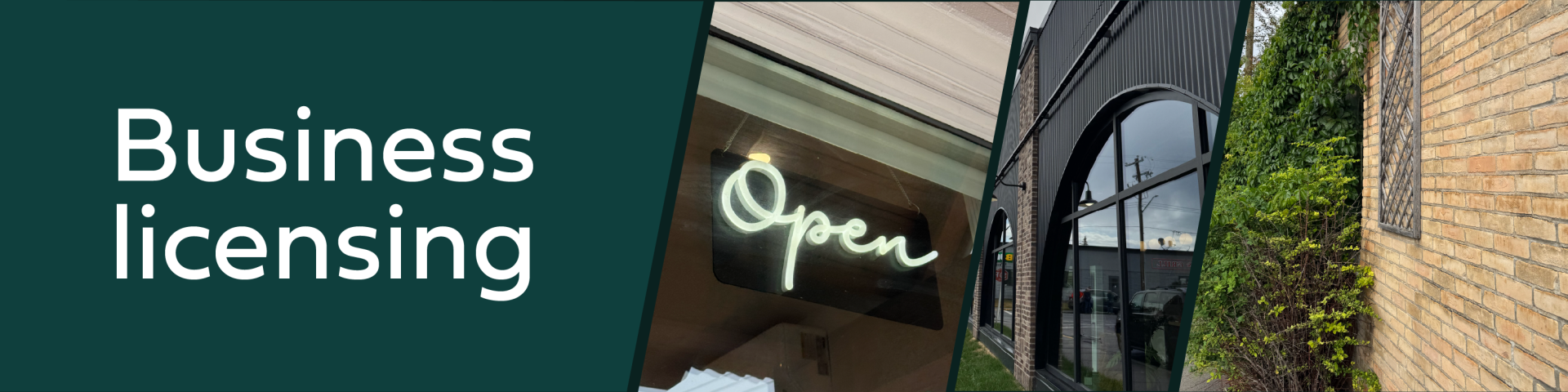 business licensing banner showing local businesses