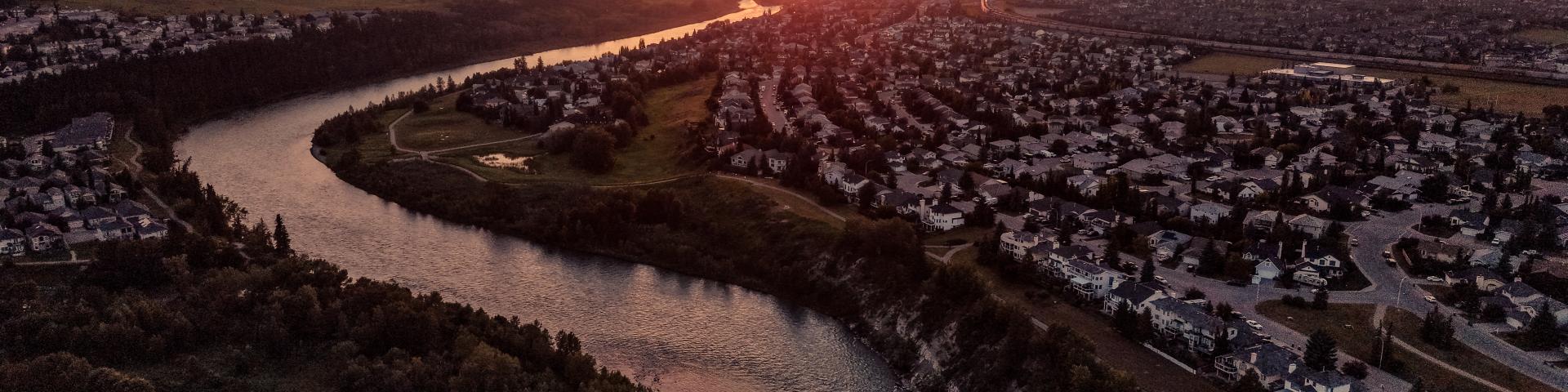 A birds eye view of Cochrane River in the West