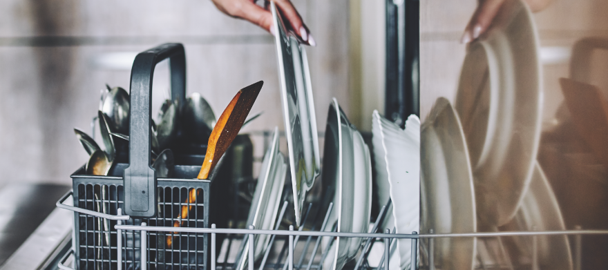 dishes in dishwasher