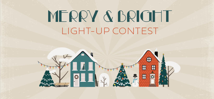 Image illustrated houses in a winter scene