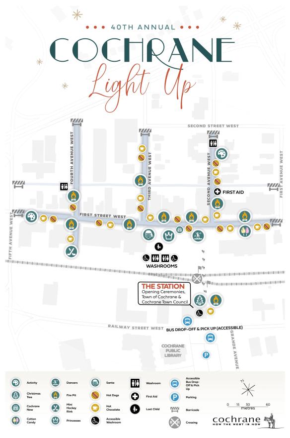 40th Annual Cochrane Light Up event map