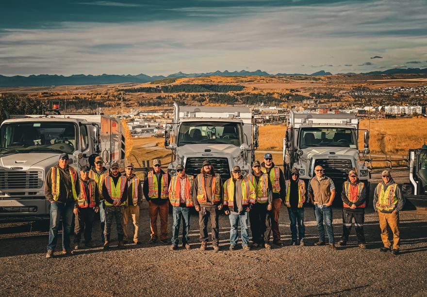 The Roads department stands with the 2024 fleet, overlooking Cochrane
