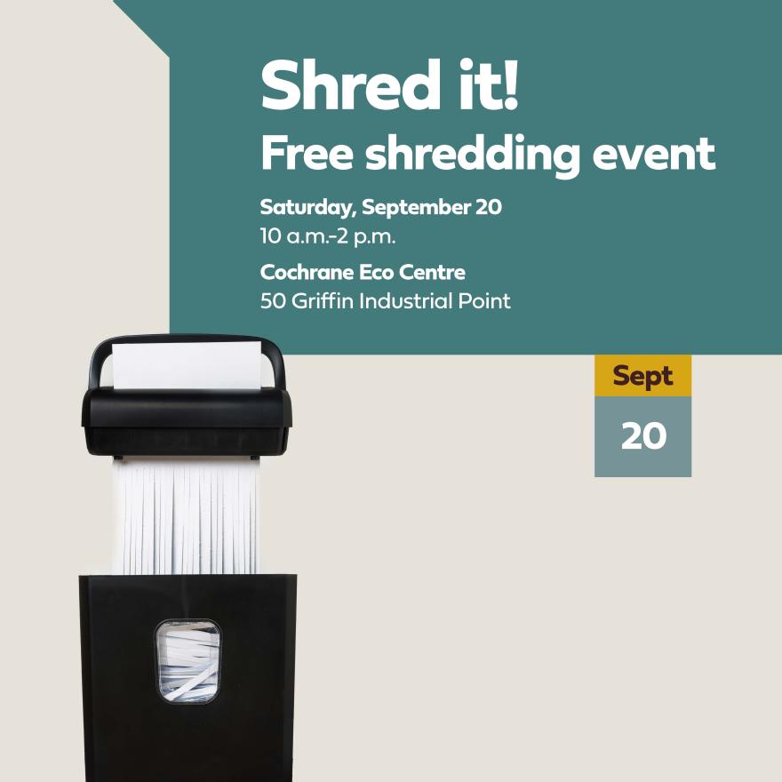 Shred It! Free shredding event on September 20, 2025