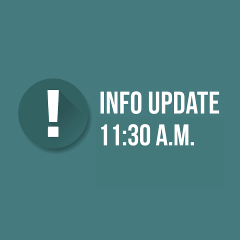 Green box says info update 11:30am
