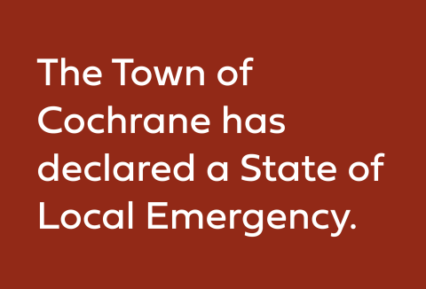 Red box state of local emergency in place