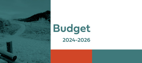 Banner saying Budget with a scenic photo of a park in Cochrane