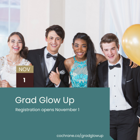 Grad Glow Up image, registration opens Nov 1, 2024