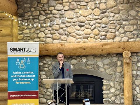 Shane Pegg, Program Manager, Town of Cochrane congratulates 2024 SMARTstart graduates.