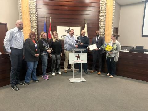 Cochrane council awarding Dr. Fundytus 2025 order of cochrane 