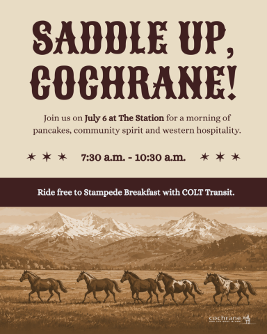 saddle up cochrane - pancake breakfast july 6, 2026