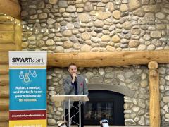 Shane Pegg, Program Manager, Town of Cochrane congratulates 2024 SMARTstart graduates. 
