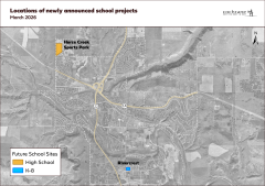 Map of Horse Creek Sports Park and Rivercrest schools sites