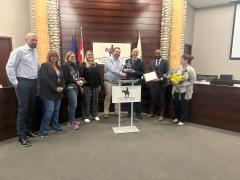 Cochrane council awarding Dr. Fundytus 2025 order of cochrane 