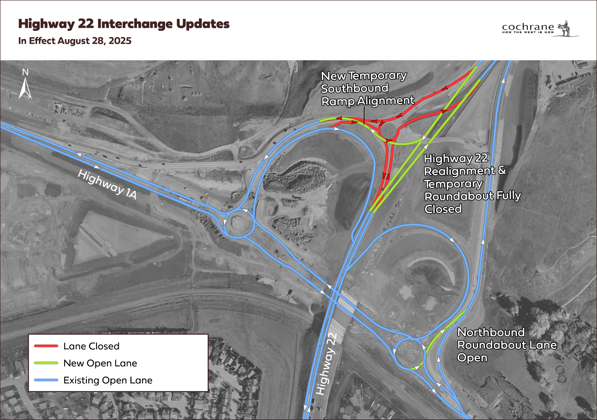 lanes closed, new lanes open on HWY 1A and 22 interchange project.