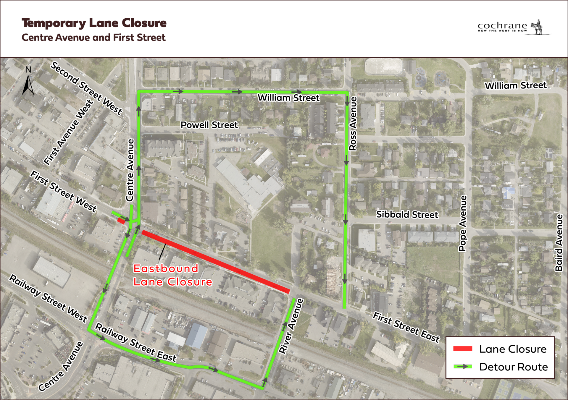 Temporary single lane closure detour