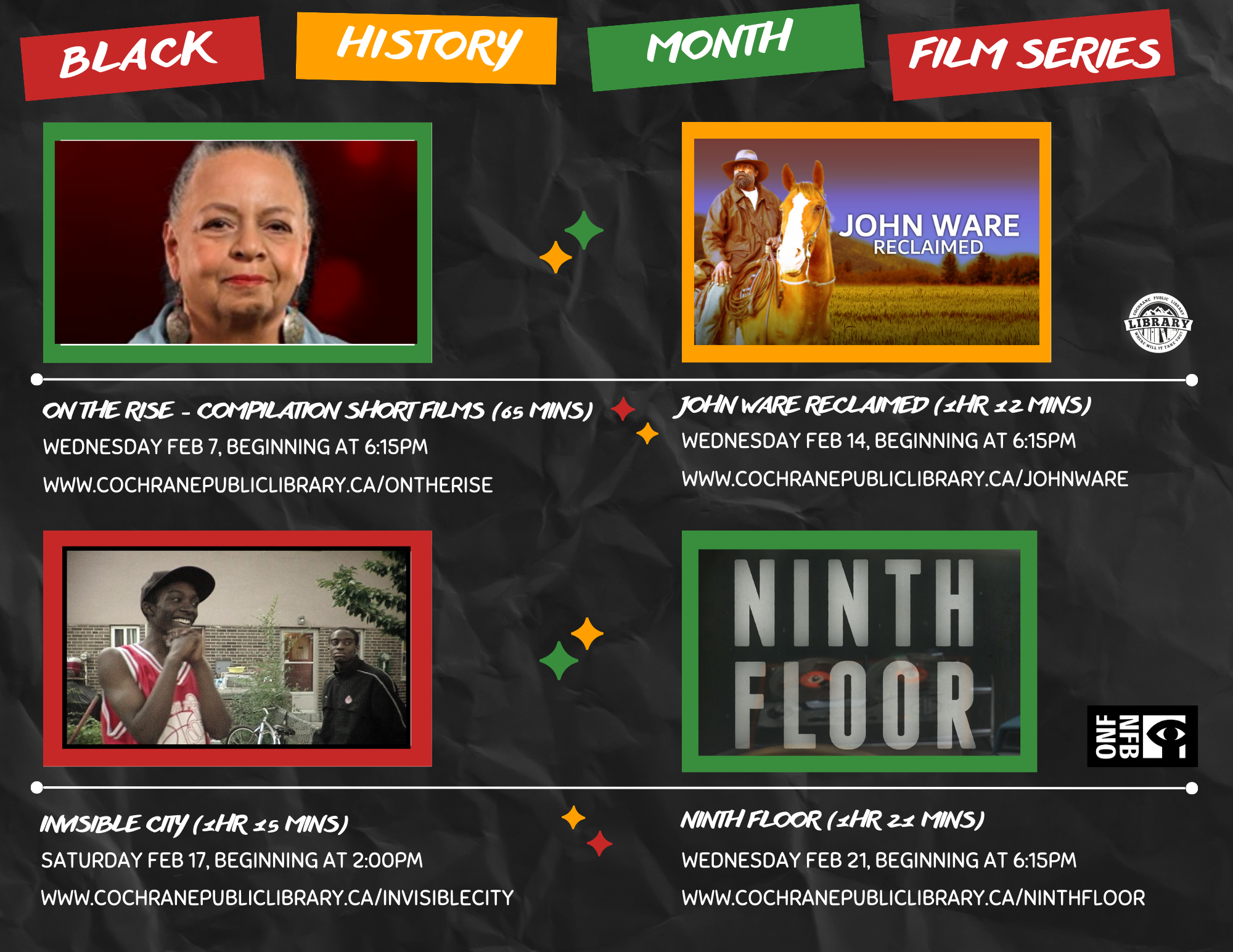 Poster featuring four films