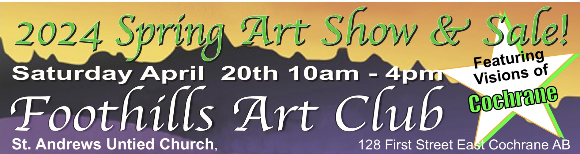 Banner - Foothills Art Club Show & Sale April 20