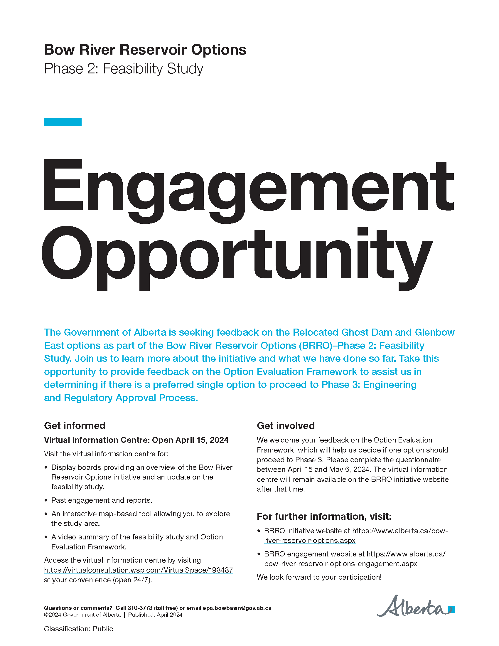 Bow River Reservoir Options initiative engagement opportunity