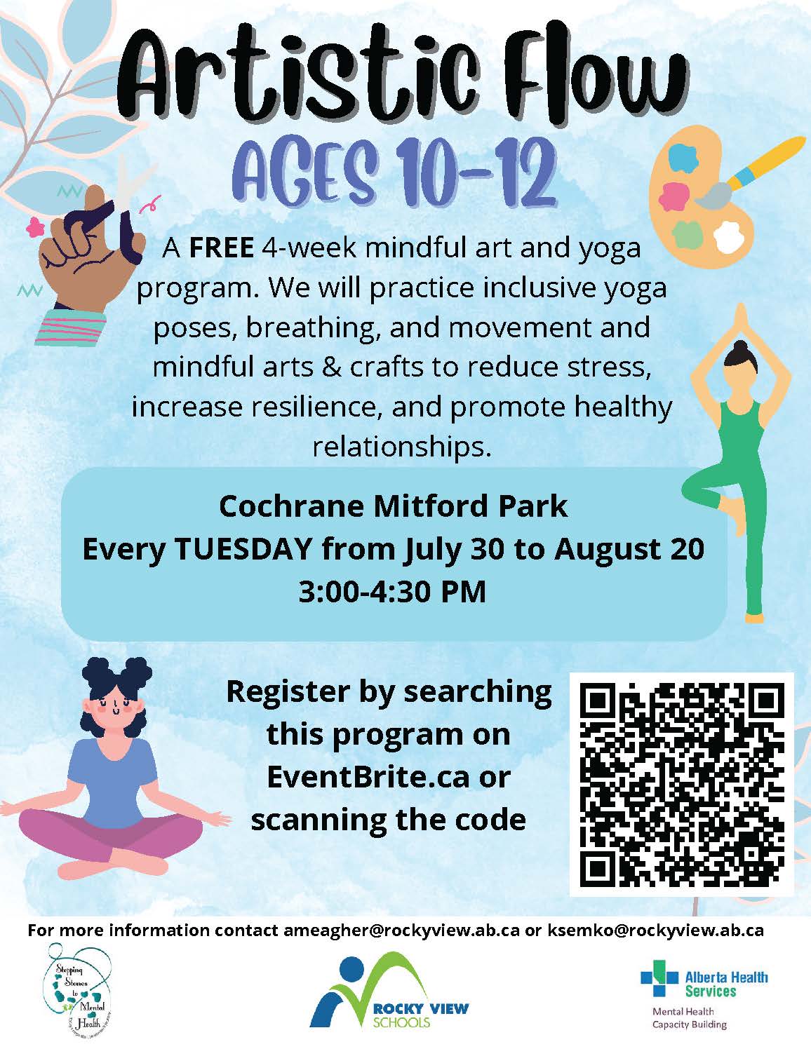 Poster with program information, location, dates, and times.
