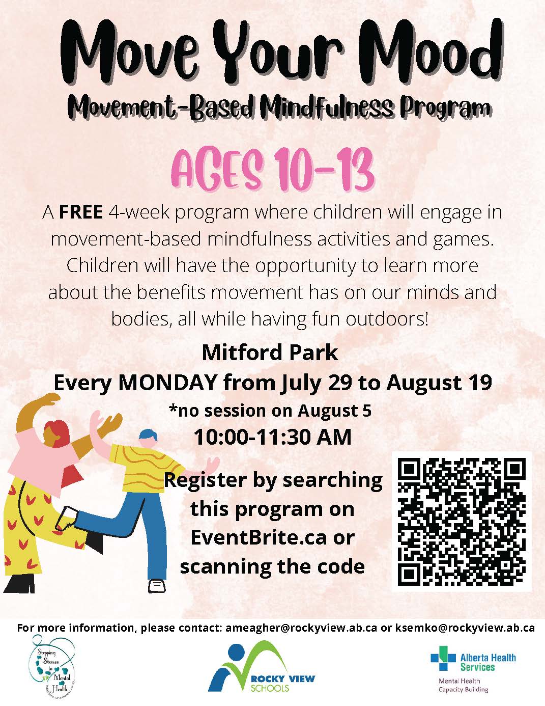 Poster with program information, location, dates, and times.