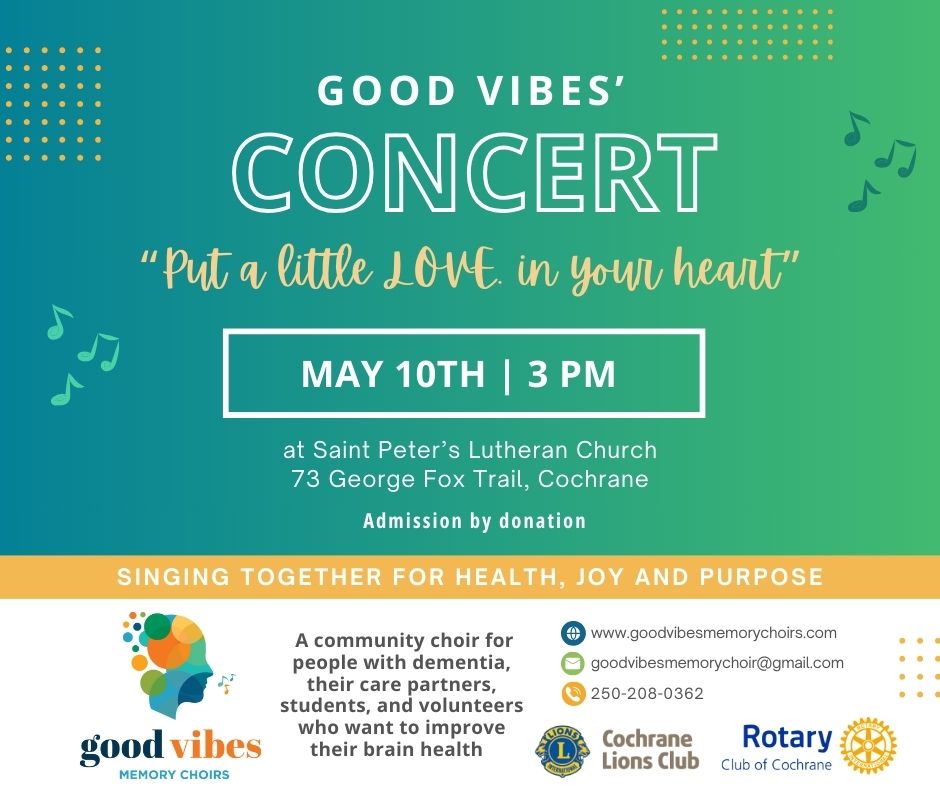 Good Vibes Concert - May 10, 3pm. Admission by donation.