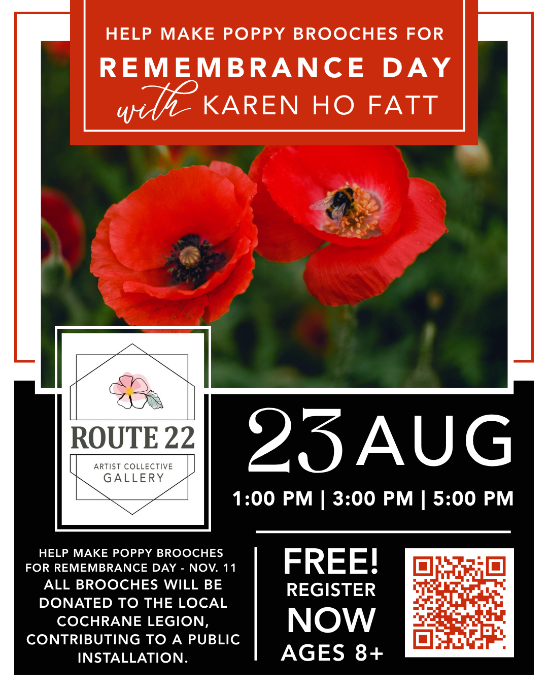 Help Make Poppy Brooches for Remembrance Day with Karen Ho Fatt
