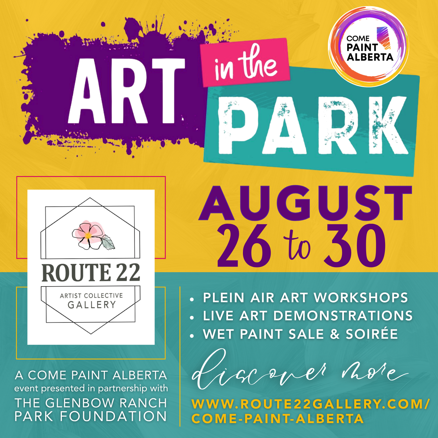 Art in the Park from August 26 to 30!