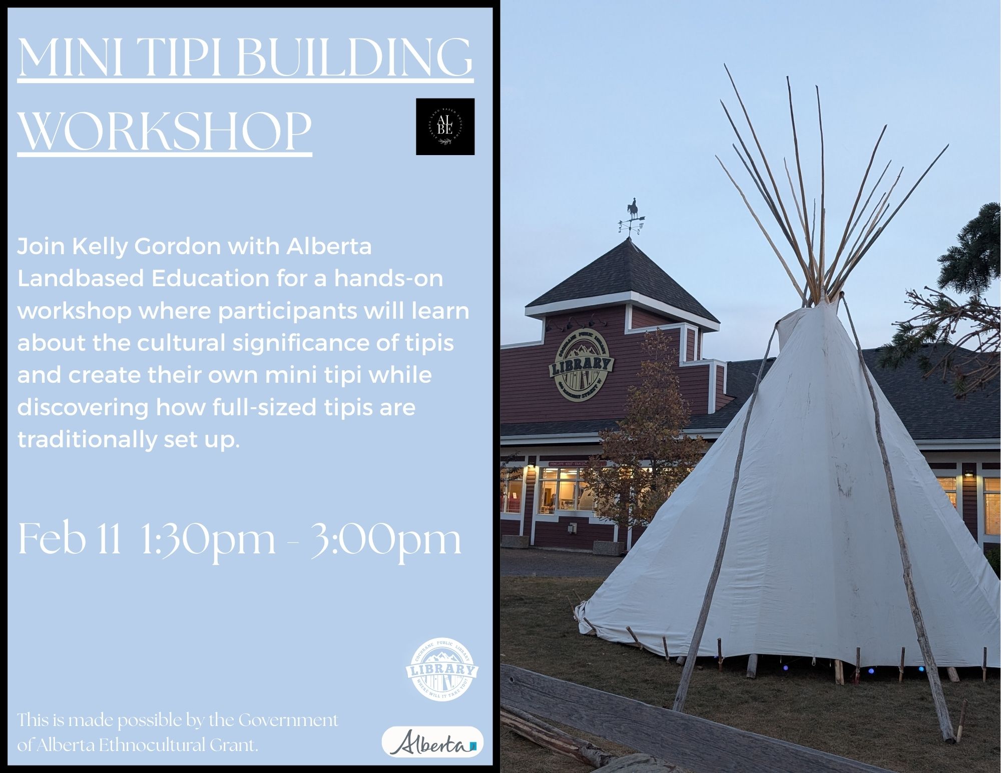 Mini Tipi Building Workshop | Town of Cochrane