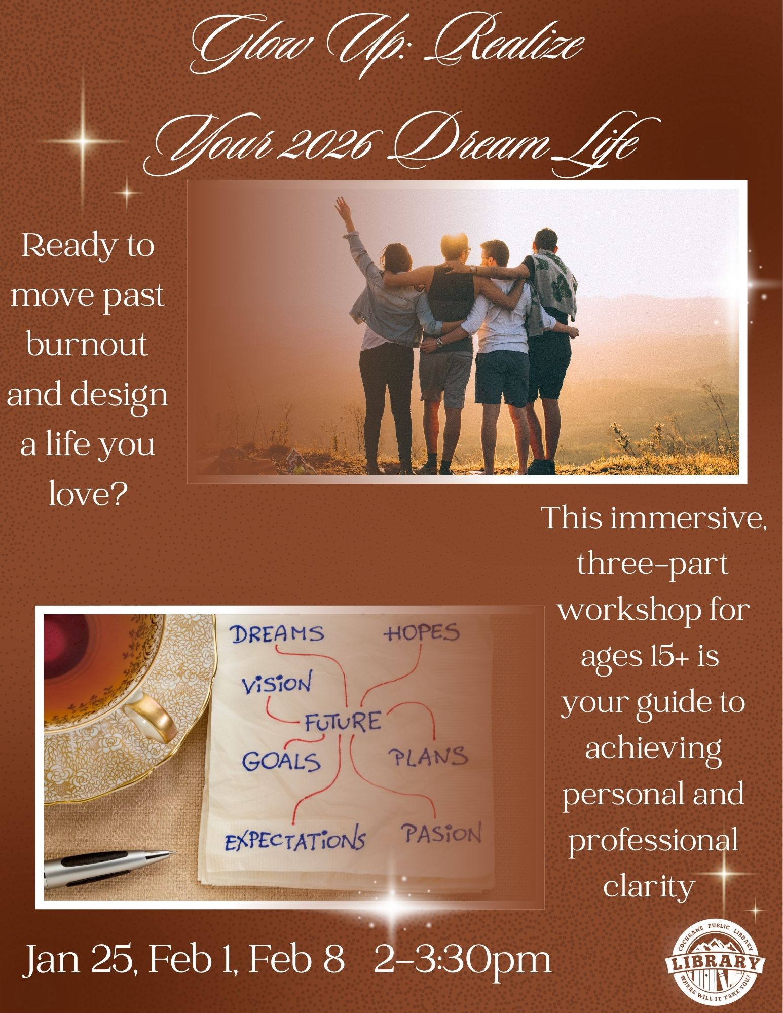 Ready to move past burnout and design a life you love? This immersive, three-part workshop series is your definitive guide to achieving personal and professional clarity. We focus on building sustainable systems for success, moving from critical self-assessment to creating a fully actionable blueprint for your next chapter. You will gain structure, renewed purpose, and a unique, fabric-printed art piece that serves as a tangible daily reminder of your personalized mission statement. This is about building a