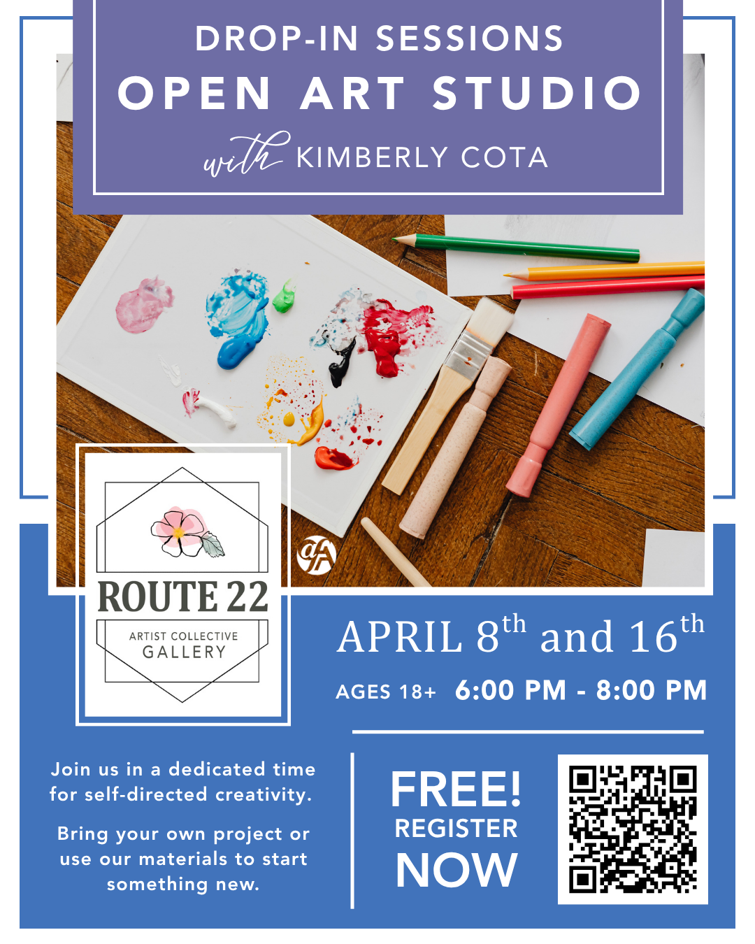Open Art Studio Drop-In Sessions with Kim Cota