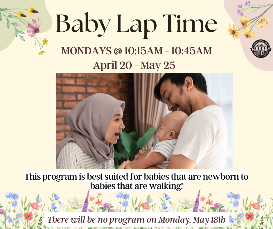 a spring style poster for baby lap time which details all of the specifics of the program