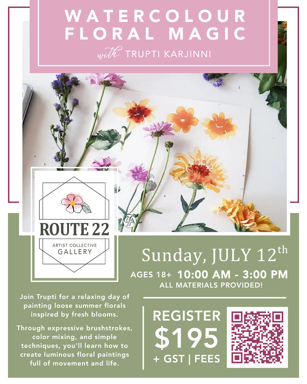 Watercolour Floral Magic - Paint easy, glowing summer flowers!