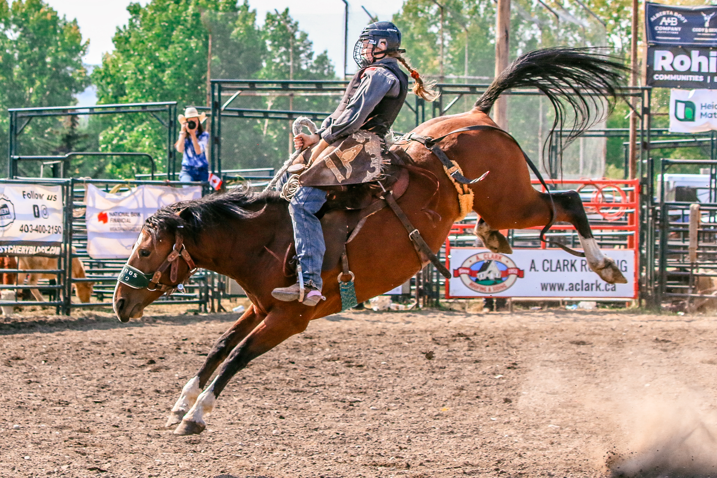 Cowboy on a bucking horse