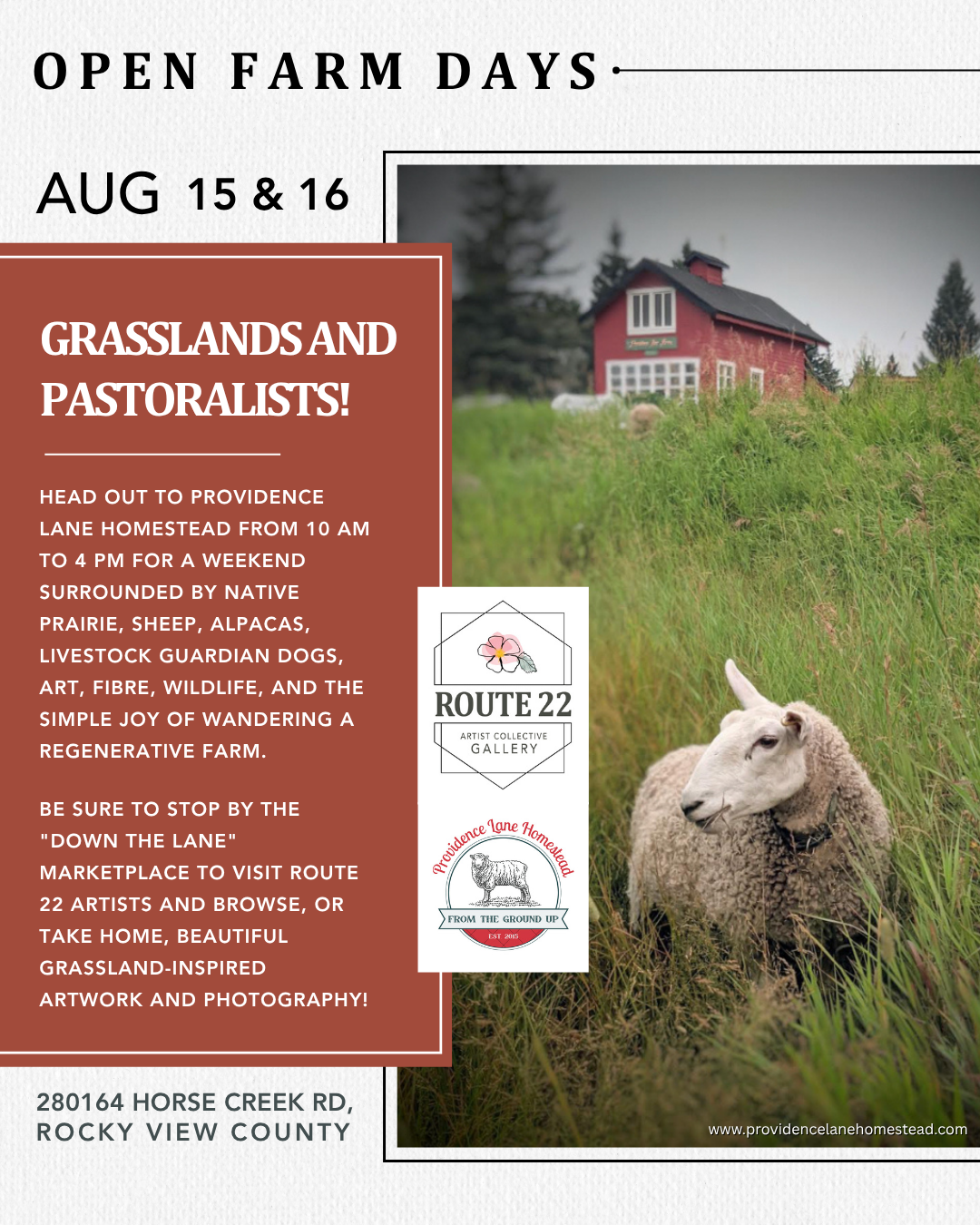 Take part in Open Farm days and join Route 22 at "Down the Lane" marketplace!