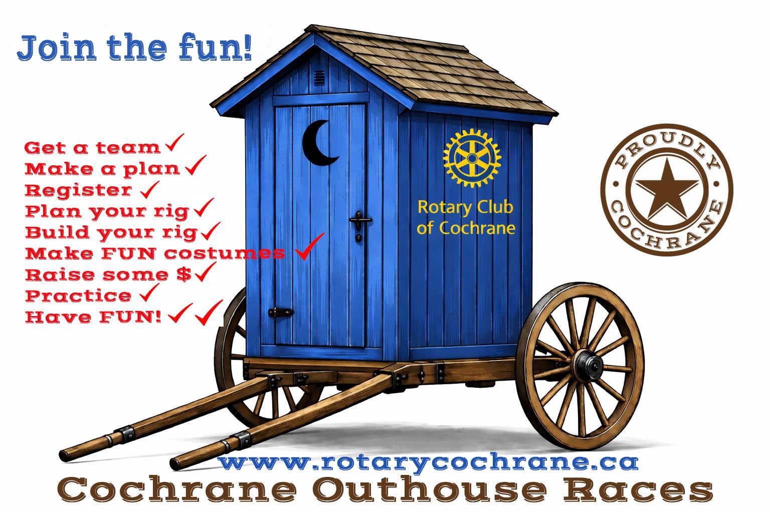 illustration of an outhouse with wheels 