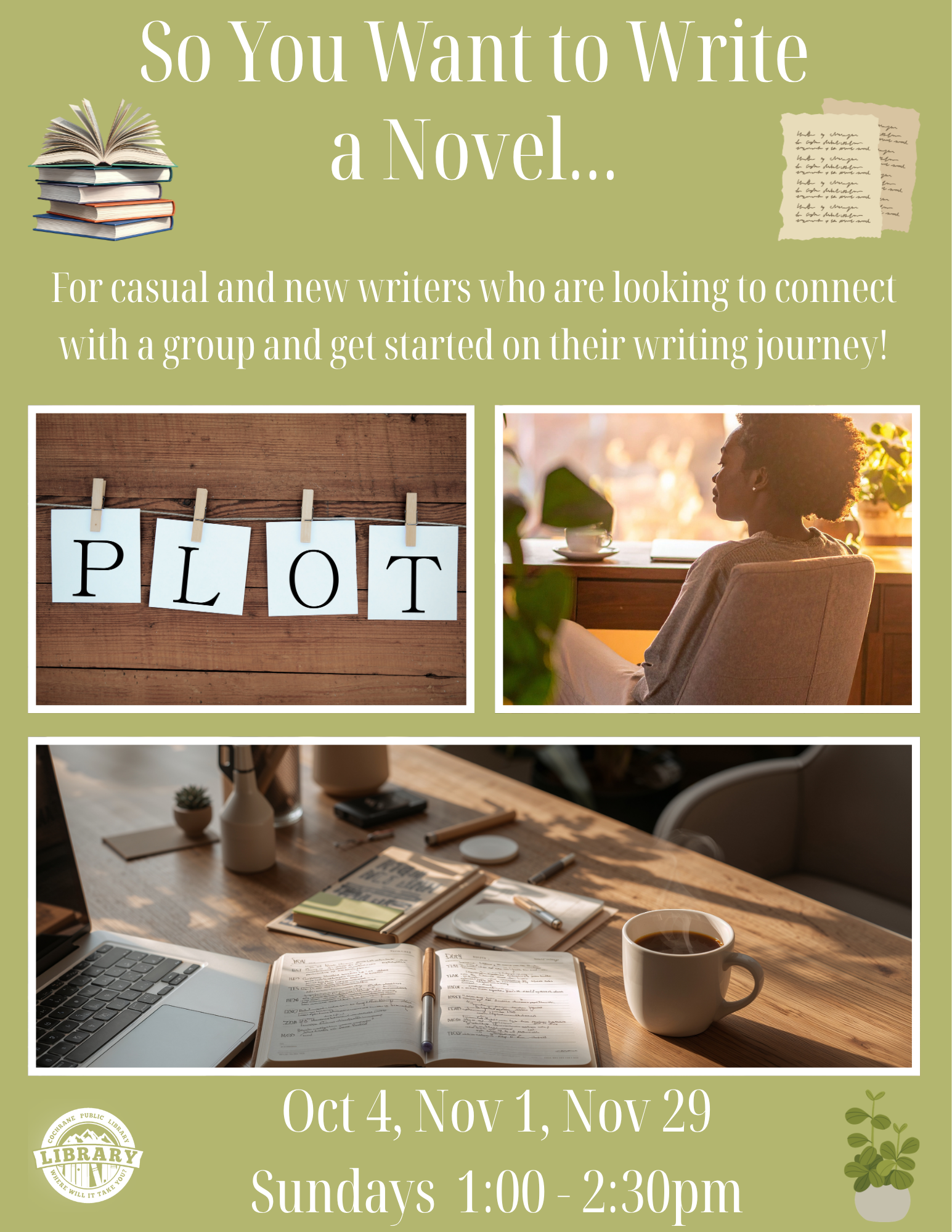 For casual and new writers who are looking to connect with a group and get started on their writing journey with guidance and answers to all of their creative questions!