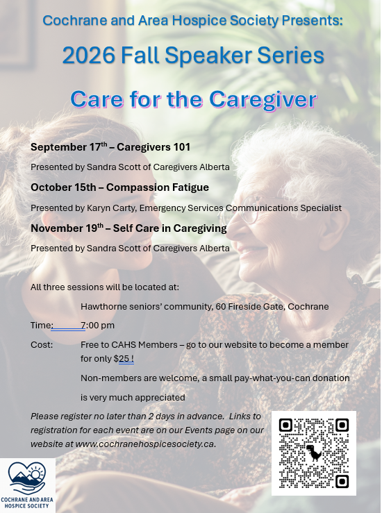 Go to our website at www.cochranehospicesociety.ca to register.
