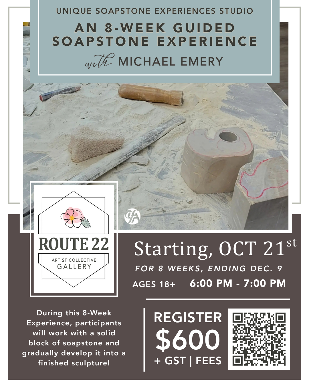 An 8-Week Guided Soapstone Experience!