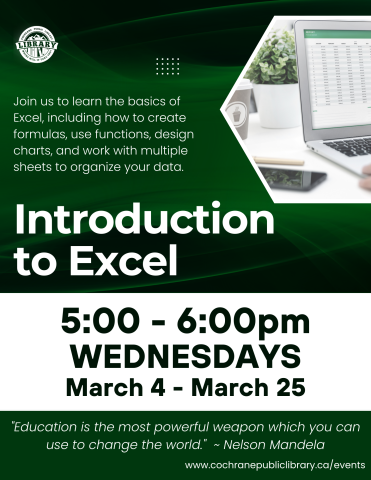 Green background with text showing program information