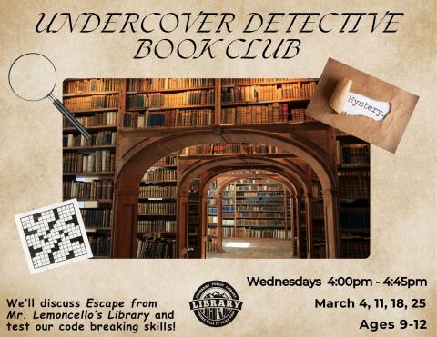 Do you love solving puzzles and breaking codes? We will be reading Escape from Mr. Lemoncello’s Library every week then have a deciphering craft or activity to test our problem solving skills and crack the mystery! For ages 9-12 