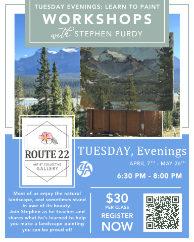 Learn to Paint with Stephen Purdy on Tuesday Evenings at Route 22!